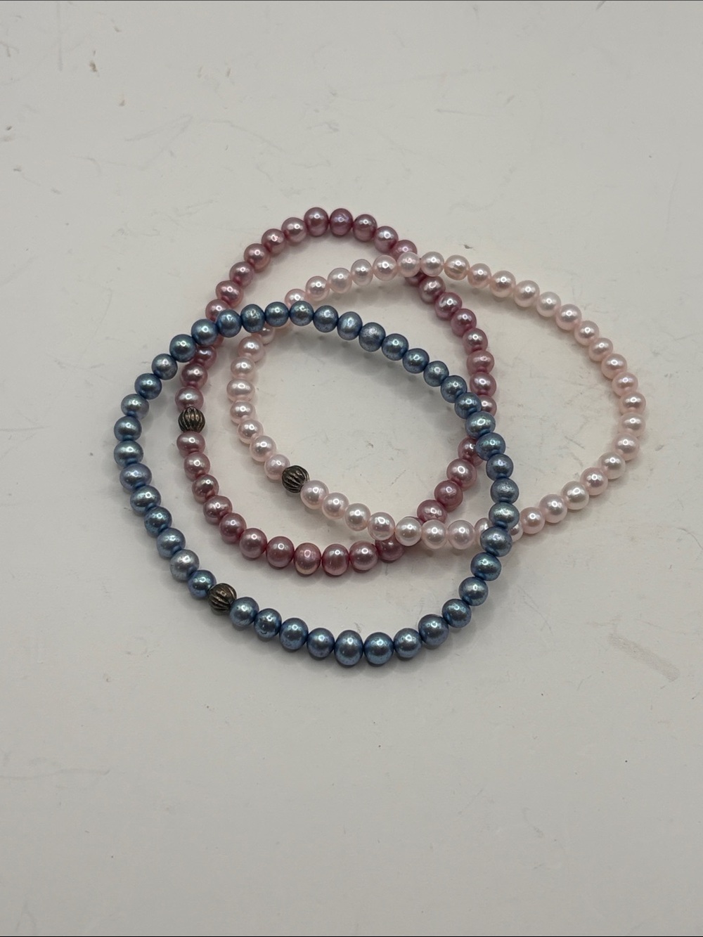 8mm Freshwater Pearl Set of 3 Stretch Bracelet